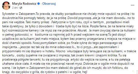 Zdjęcie Maryla Rodowicz wściekła po “Sylwestrze z Dwójką”! Ostre oświadczenie gwiazdy! #1