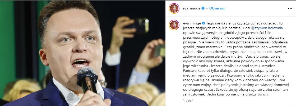 Zdjęcie Eva Minge ostro w kwestii Szymona Hołowni: „Tego nie da się już czytać, słuchać i oglądać” #1