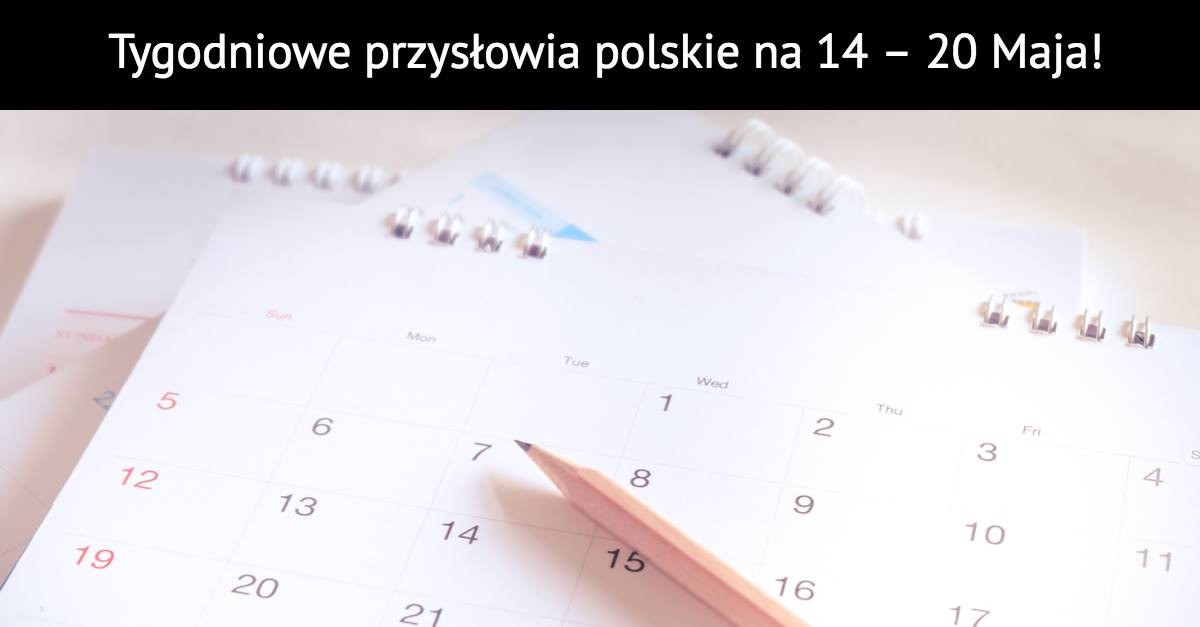 Tygodniowe przysłowia polskie na 14 – 20 Maja!