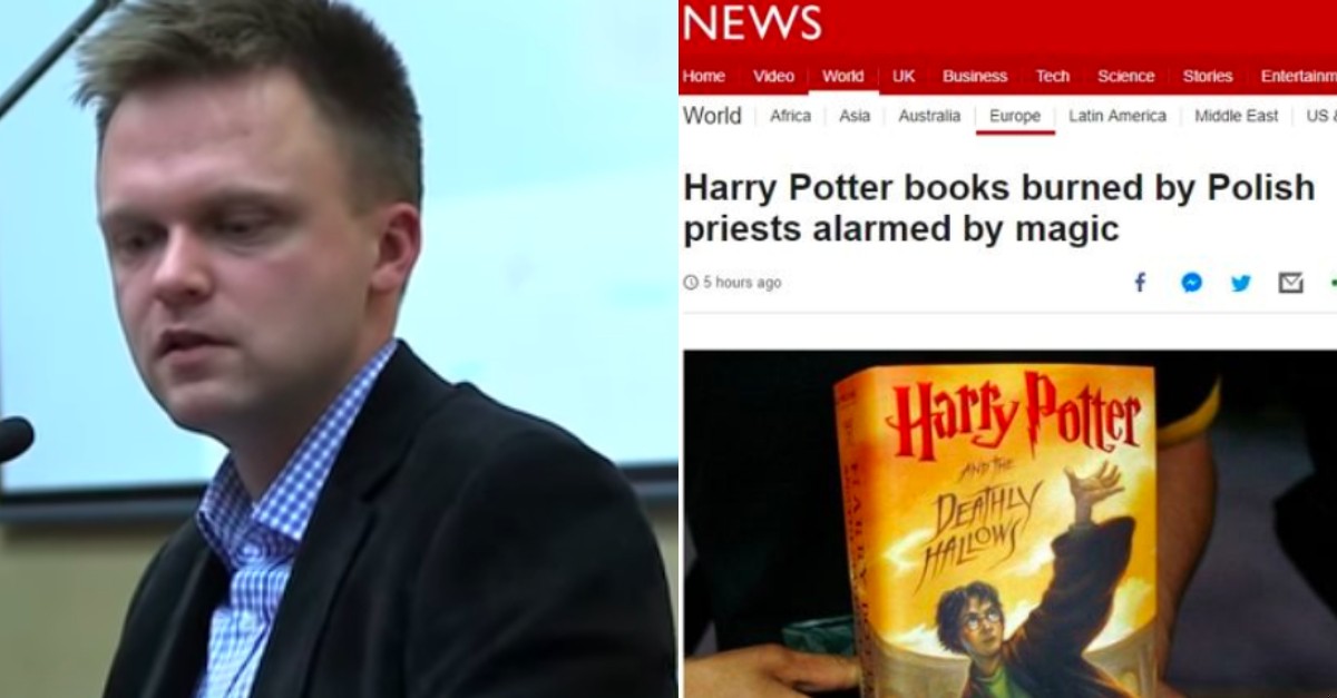 Szymon Hołownia zabrał głos w sprawie spalenia książek m.in o Harrym Potterze
