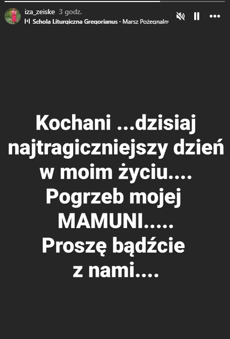 Zdjęcie Iza Zeiske pogrążona w rozpaczy po śmierci mamy: "najtragiczniejszy dzień w moim życiu" #1