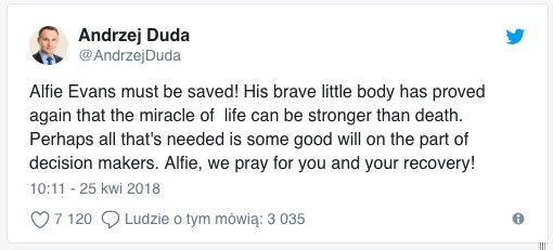 Zdjęcie Ojciec Alfiego podziękował Polakom za wsparcie: Polska jest niesamowita. #1