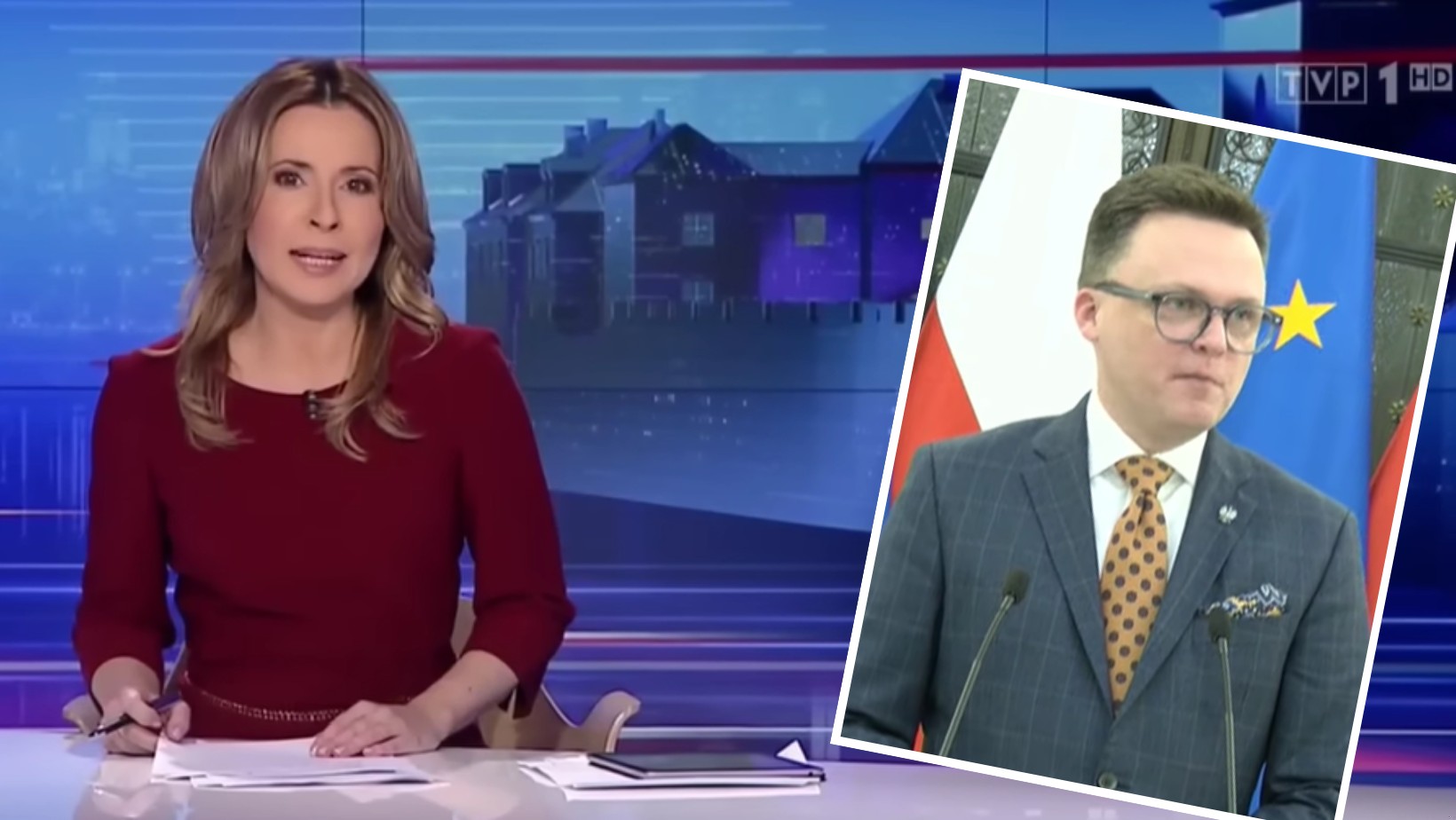 Tak „Wiadomości” w TVP pokazały Szymona Hołownię…