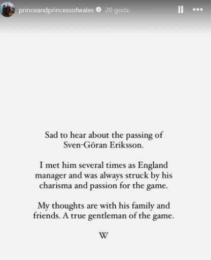 Zdjęcie Poruszający wpis pogrążonego w żałobie księcia Williama #1