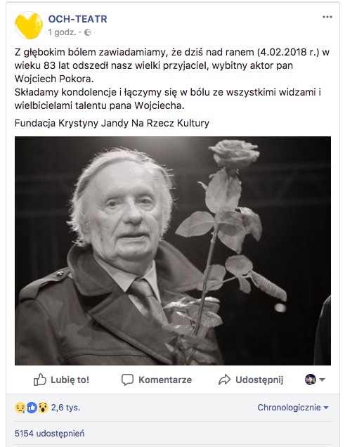 Zdjęcie Zmarł Wojciech Pokora. Miał 83 lata #1