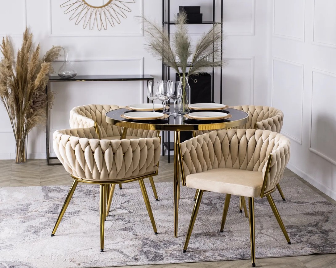 Welurowe krzesła do jadalni w aktualnych trendach