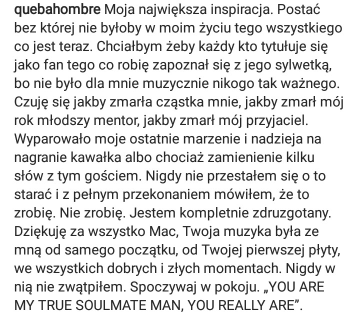 Zdjęcie Znany raper Mac Miller nie żyje. Quebonafide zdradził, co to dla niego znaczy! #2