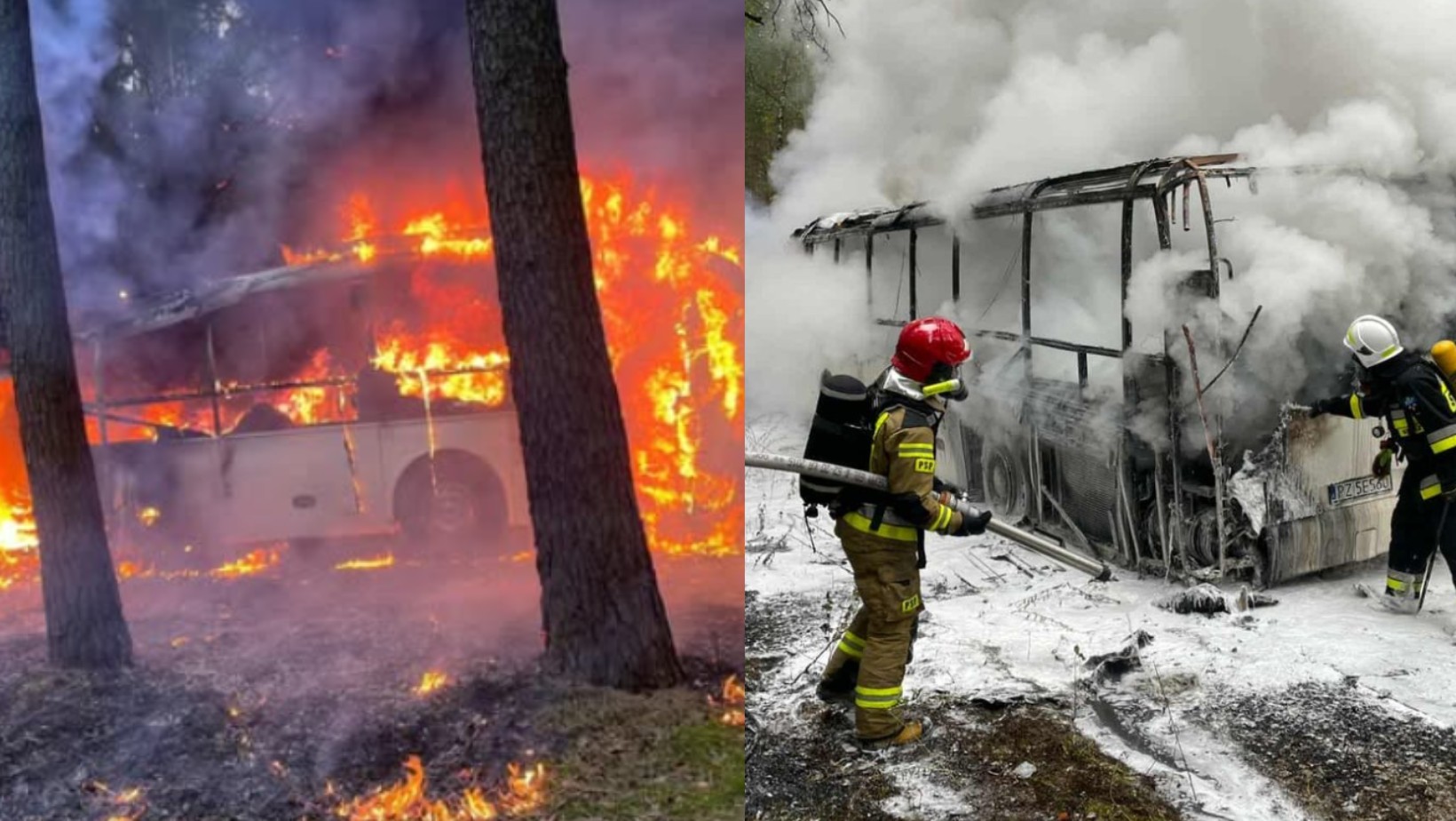 Zdjęcie Pożar autokaru pełnego przedszkolaków. „Ogień rozprzestrzeniał się błyskawicznie” #1