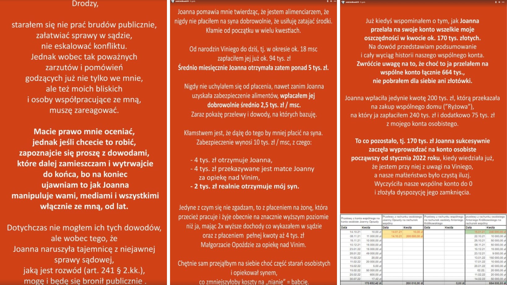 Zdjęcie Antek Królikowski zarzuca Opoździe kłamstwo w sprawie alimentów: „Joanna manipuluje” #1