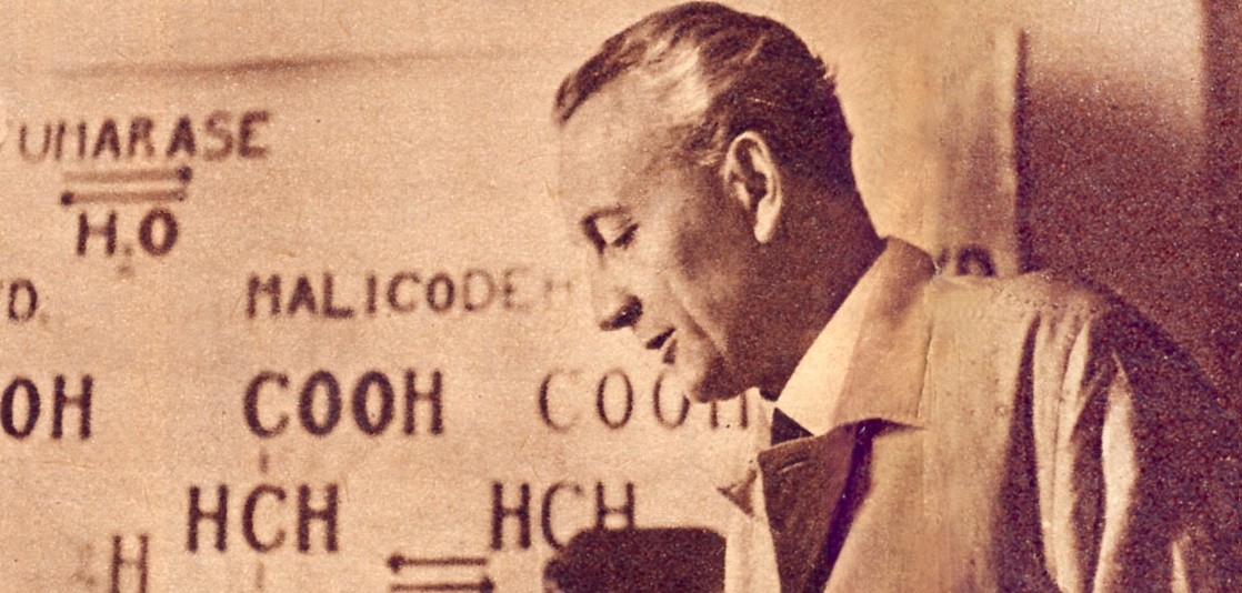 Moje poszukiwania tajemnicy życia zakończyłem na atomach i elektronach, które …