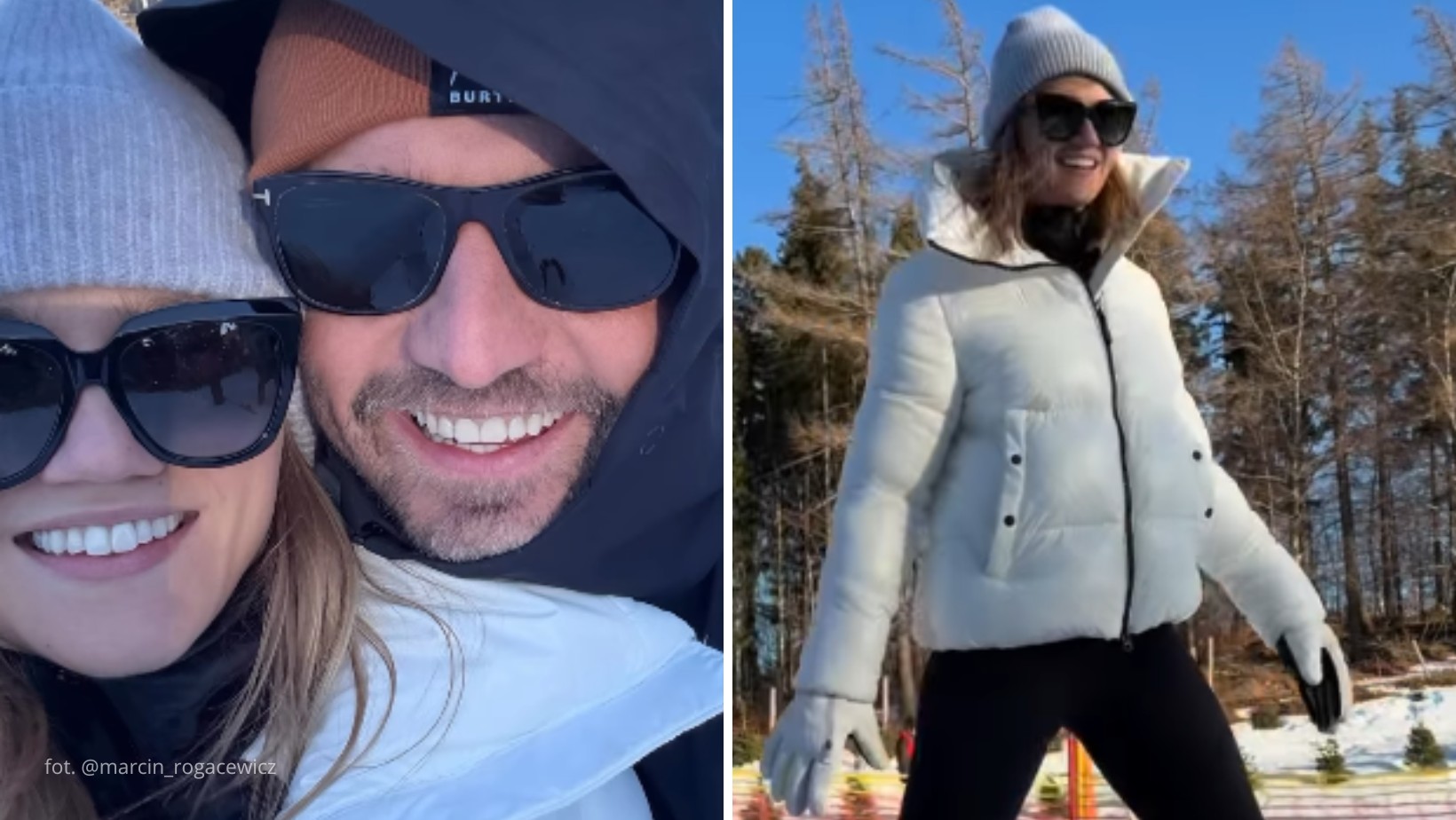 „Patchwork” – Kaczorowska i Rogacewicz na feriach z dziećmi. Pokazali wspólne chwile na stoku