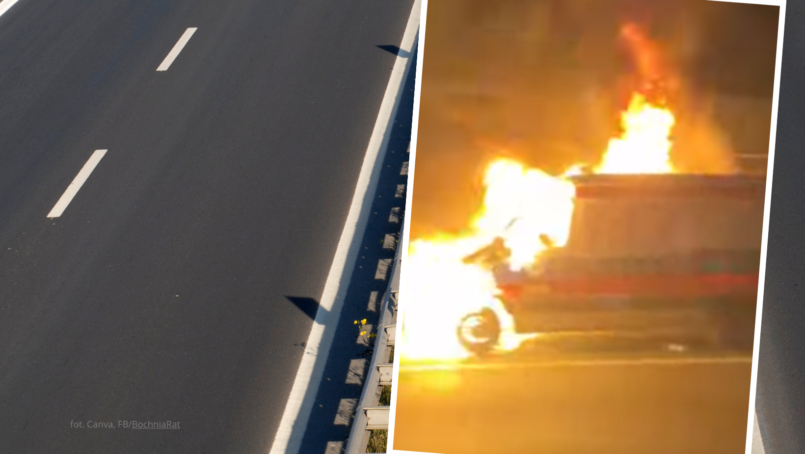 Karetka zapaliła się na autostradzie. W środku był pacjent